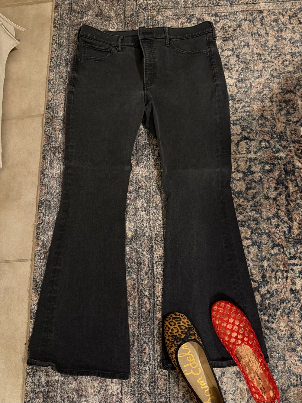 Express Black Flare Jeans – Wide Leg High-Rise